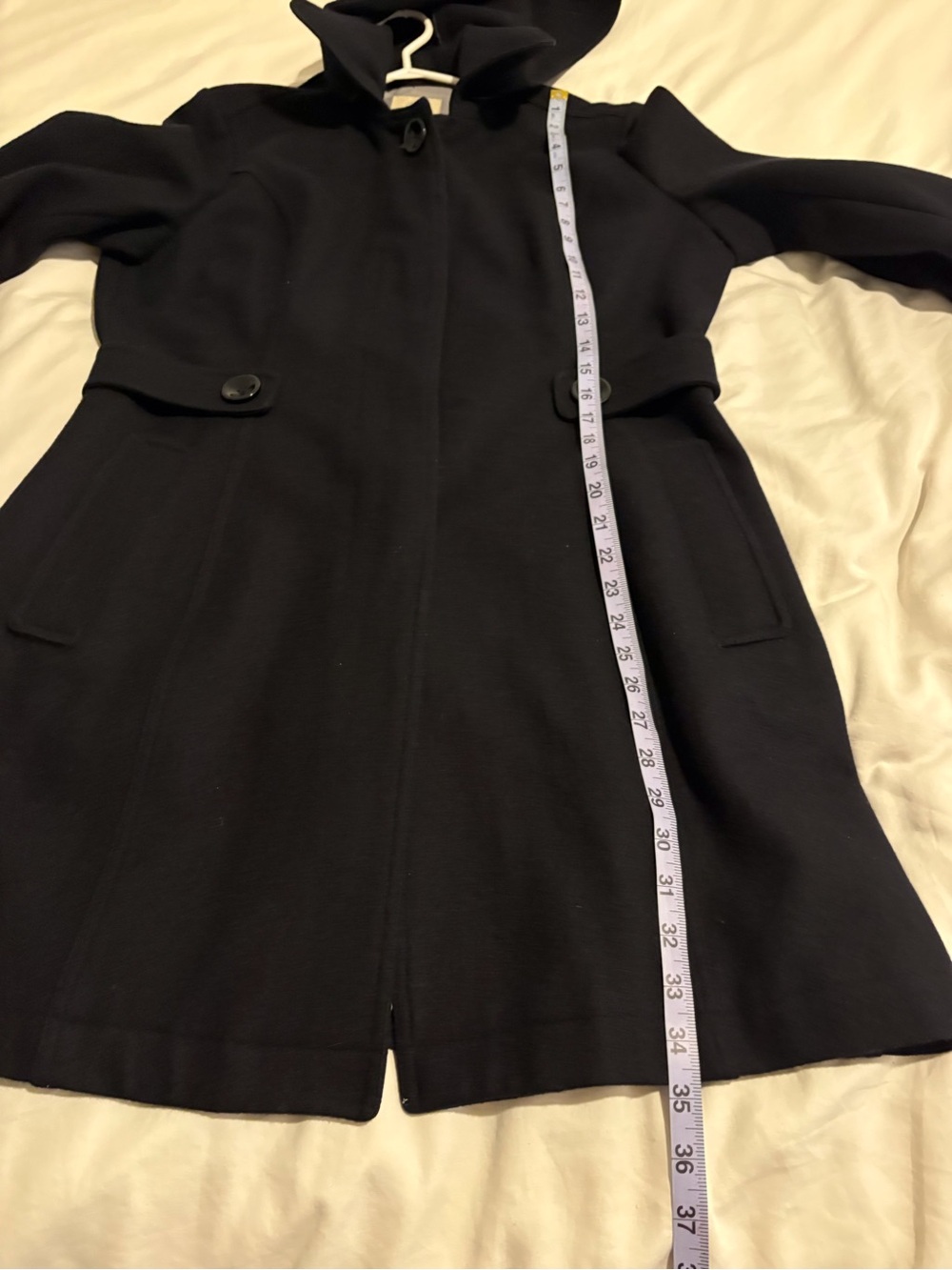 Jacob Black Single-Breasted Wool Blend Coat - Picture 6 of 7